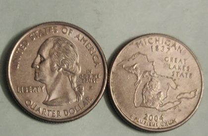 United States Quarter Dollar Michigan State 1 Coin (# 26/50) Used