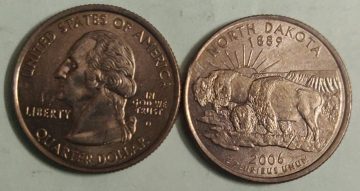 United States Quarter Dollar North Dakota State 1 Coin (# 39/50) Used