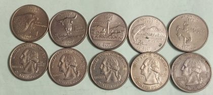 United States Quarter Dollars Set of  5 State Coins 2007 Used