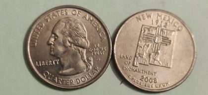 United States Quarter Dollar New Mexico State 1 Coin (# 47/50) Used