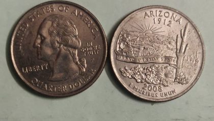 United States Quarter Dollar Arizona State 1 Coin (# 48/50) Used