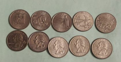 United States Quarter Dollars Set of  5 State Coins 2008 Used