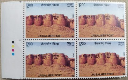 UNESCO World Heritage sites in india Forts. Jaisalme Fort (Block of 4 TL Stamp)