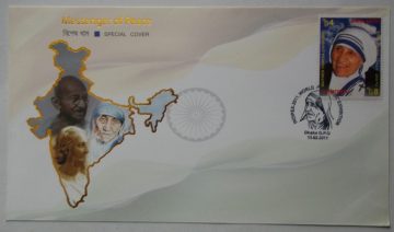 Messenger of Peace Bangladesh Spl Cover with Mother Teresa canceletion 2011 (Foreign)