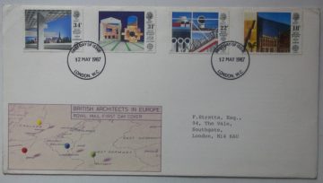 Royal Mail FDC British Architects in Europe 1987 (Foreign FDC)