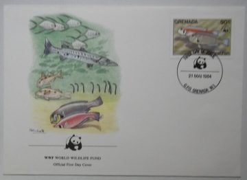 World Wide Fund For Nature CORAL REEF FISH GRENADA (4) (Foreign First day cover)
