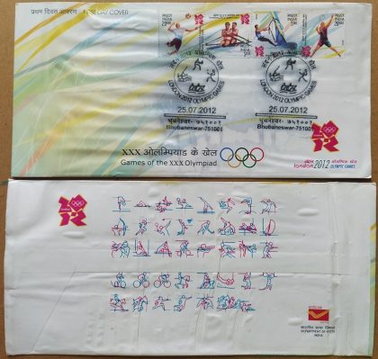 First Day Cover 25 Jul.'12 London 2012 Olympic Games Comm.(FDC-2012) (Spots/hinged/slightly damaged/Paper Stuck)