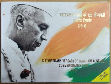 125th Birth Anniv.of Jawaharlal Nehru Rs.125 Rs.5 (Proof Set)