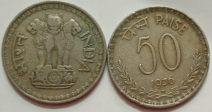 50 PAISE-1976_USED_1 NO (HYDERABAD MINT)