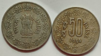 50 PAISE-1984_USED_1 NO (HYDERABAD MINT)