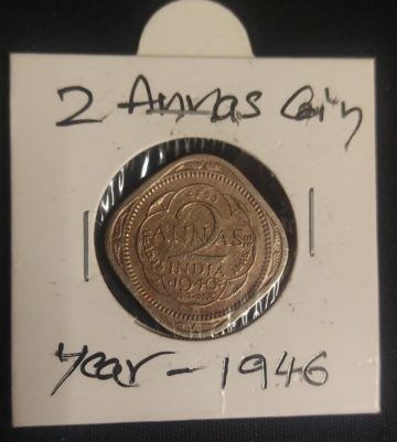 British India Coin George VI - 2 Anna 1946 (Copper Nickle) COIN