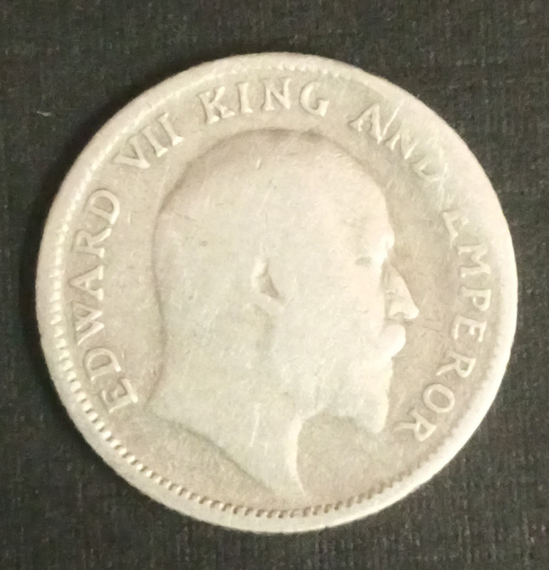 British India Coin Edward VII 1/4 Rupee 1908_Used - Image 2