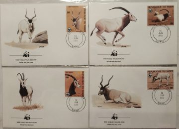 World Wide Fund For Nature Republique Du Niger White Antelope 1985 Set of 4 (Foreign FDC)