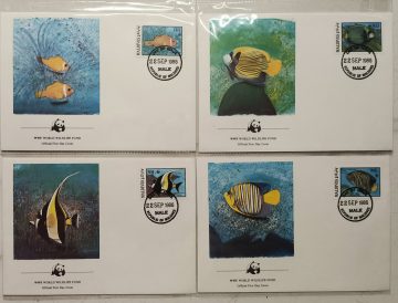 World Wide Fund For Nature Maldives Fishes 1986 Set of 4 (Foreign FDC)