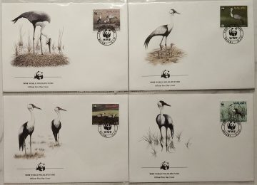 World Wide Fund For Nature Malawi Wattled Crane 1987 Set of 4 (Foreign FDC)
