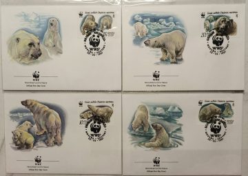 World Wide Fund For Nature Noyta CCCP Polar Bear 1987 Set of 4 (Foreign FDC)