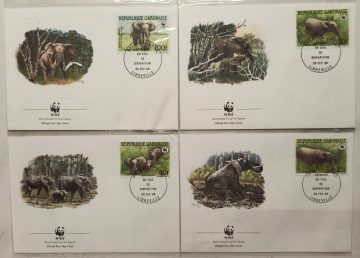 World Wide Fund For Nature Republique Gabonaise African Forest Elephant 1988 Set of 4 (Foreign FDC)