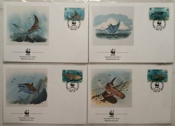 World Wide Fund For Nature Kiribati Mantaray Fish 1991 Set of 4 (Foreign FDC)