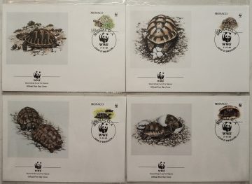 World Wide Fund For Nature Monaco Tortoise Reptiles 1991 Set of 4 (Foreign FDC)