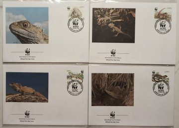 World Wide Fund For Nature Newzealand Tuatara Reptiles 1991 Set of 4 (Foreign FDC)
