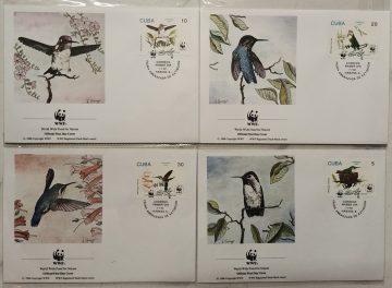 World Wide Fund For Nature Cuba Bee Hummingbird 1992 Set of 4 (Foreign FDC)