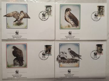 World Wide Fund For Nature Island Gyrfalcon Birds 1992 Set of 4 (Foreign FDC)