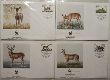 World Wide Fund For Nature Nederlandse Antillen White Tailed Deer 1992 Set of 4 (Foreign FDC)