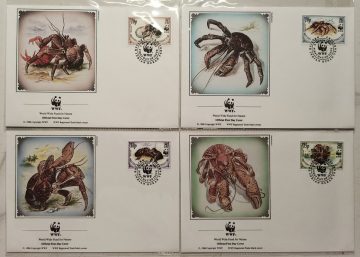 World Wide Fund For Nature British Indian Ocean Territory Coconut Crab 1993 Set of 4 (Foreign FDC)