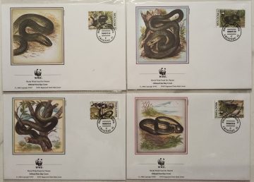 World Wide Fund For Nature Moldova European Snake 1993 Set of 4 (Foreign FDC)