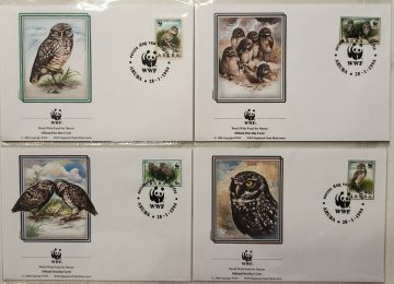 World Wide Fund For Nature Aruba Burrowing Owl 1994 Set of 4 (Foreign FDC)