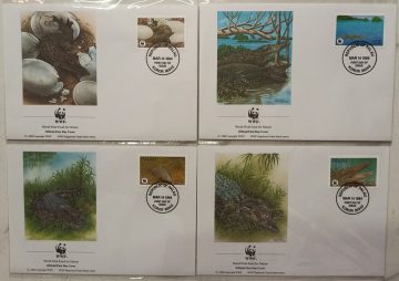 World Wide Fund For Nature Palau Crocodile Reptiles 1994 Set of 4 (Foreign FDC)