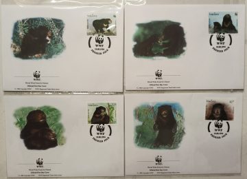 World Wide Fund For Nature Postes Lao Sun Bear 1994 Set of 4 (Foreign FDC)
