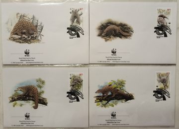 World Wide Fund For Nature Macau Asian pangolin 1995 Set of 4 (Foreign FDC)