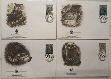 World Wide Fund For Nature Aland Eurasian Eagle Owl 1996 Set of 4 (Foreign FDC)