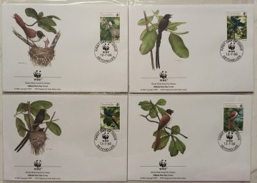 World Wide Fund For Nature Seychelles Black Paradise Fly Catcher 1996 Set of 4 (Foreign FDC)