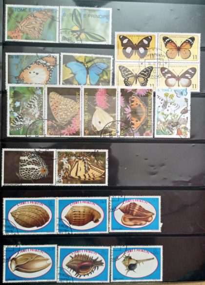 Butterflies & Shells used Stamps of S.Tom E Principe set of 21 (Foreign Stamp)