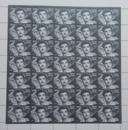 Gemini Ganesan. Personality,  Rs.5- MNH (Stamp Full Sheets -35stamps)