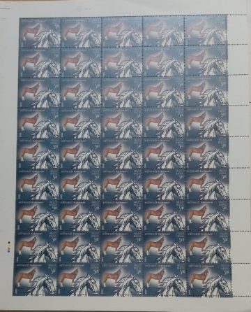 Indigenous Horses of India Thematic Kathiawari Rs.5- MNH (Stamp Full Sheets -45stamps)