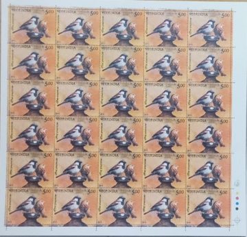 Sparrow Thematic Rs.5- MNH (Stamp Full Sheets -30stamps)