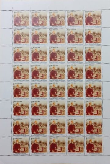 150th Birth Anniversary of Swami Vivekananda Personality, Philosopher, Monk, Religion, Saint, World Parliament of Religions, Chicago ?Rs.5- MNH (Stamp Full Sheets -40stamps)