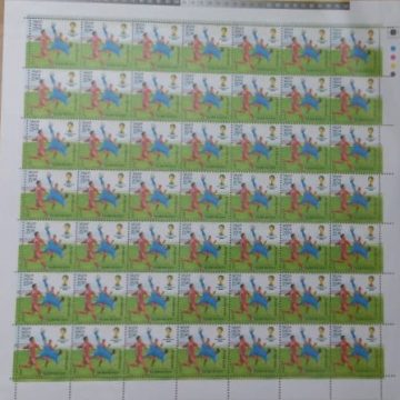 FIFA World Cup 2014 Sports, Football, Association, World Cup, Tournament, Kick Shot, FIFA, Emblem Rs.25- MNH (Stamp Full Sheets -49stamps)