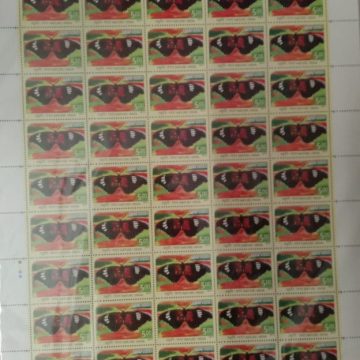 Nature of India; Butterfly -  Rs.5 - MNH (Stamp Full Sheets - 45 stamps)