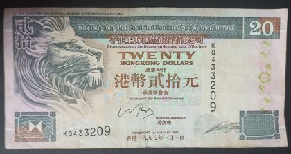 Hongkong 20 Dollars (Used)