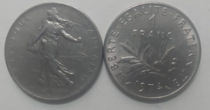 1 Franc 1974 Liberte Egalite Fraternite (used)