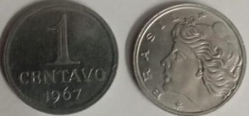BRASIL 1 CENTAVOS 1967(used)