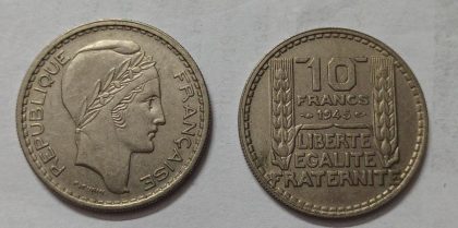 10 Francs 1945 Liberte Egalite Fraternite (used)