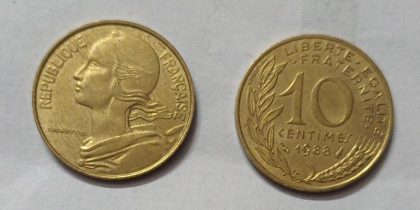 10 Centimes 1988 Liberte Egalite Fraternite (used)