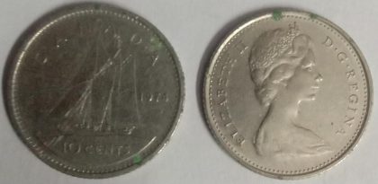 10 Cents Canada 1974 Elizabeth II D.G Regina   (used)