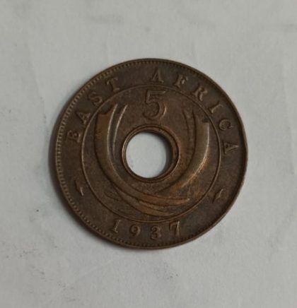 East Africa 5 Cent George  VI 1937 (Used) - Image 2