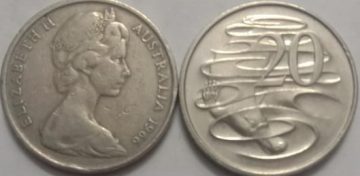 AUS_1966_20 Cents used Coin